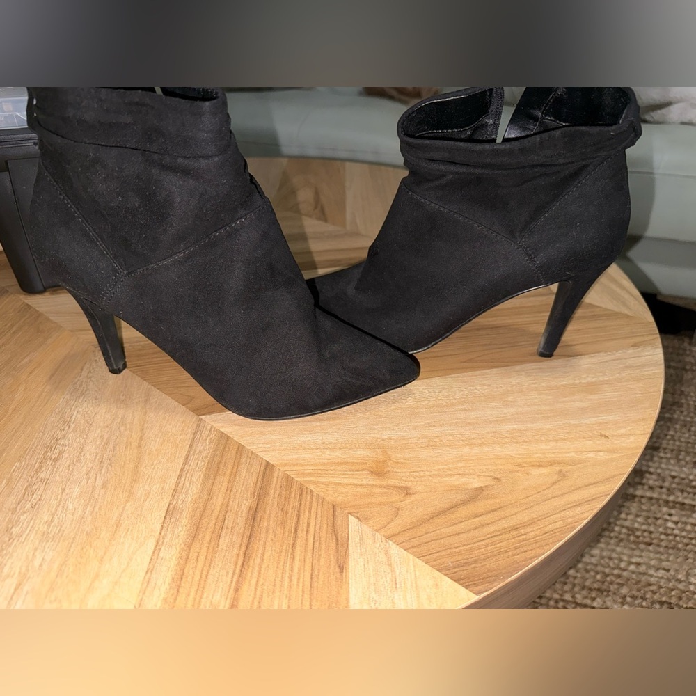 Fergie Elegant Black Suede Booties